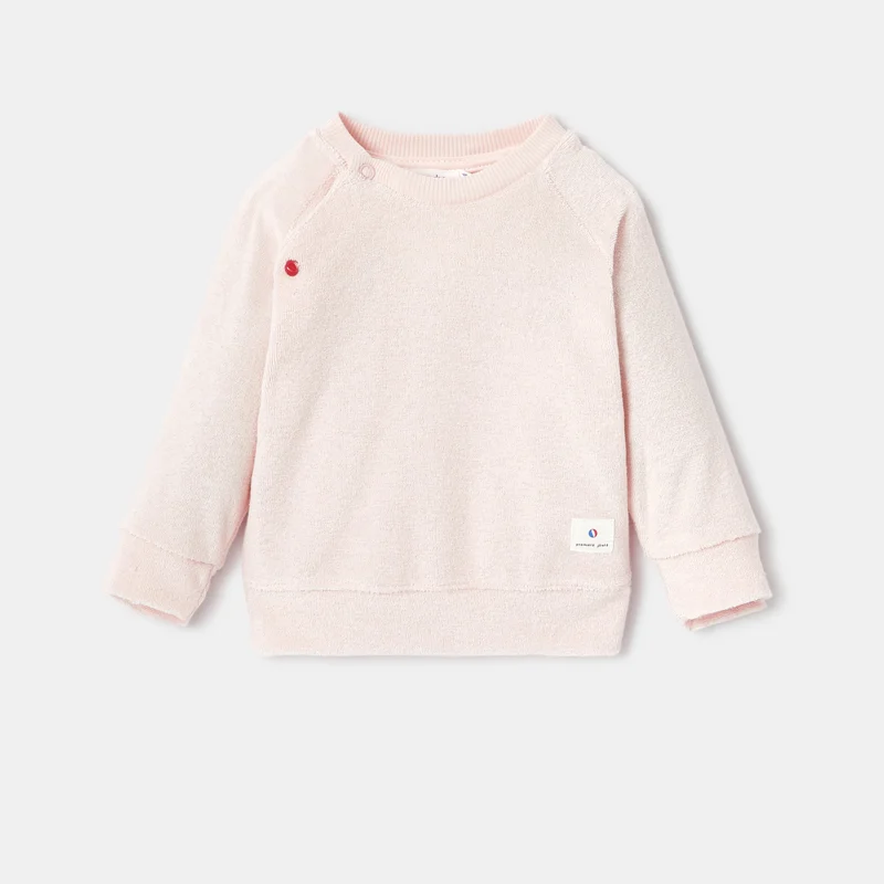 Sweat-shirt uni en éponge rose naissance Absorba Rose