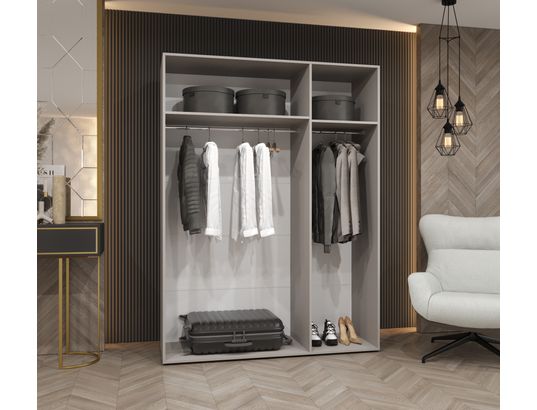 ABIKS MEUBLES - Armoire marbella 2 202/150/52 3 portes (cachemire/doré)