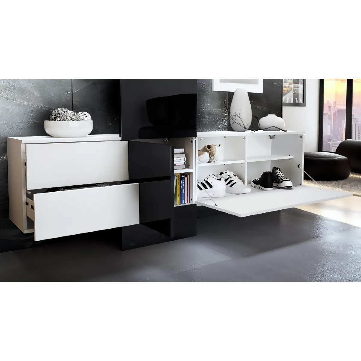 MPC Vestiaire Blanc Avola-anthracite