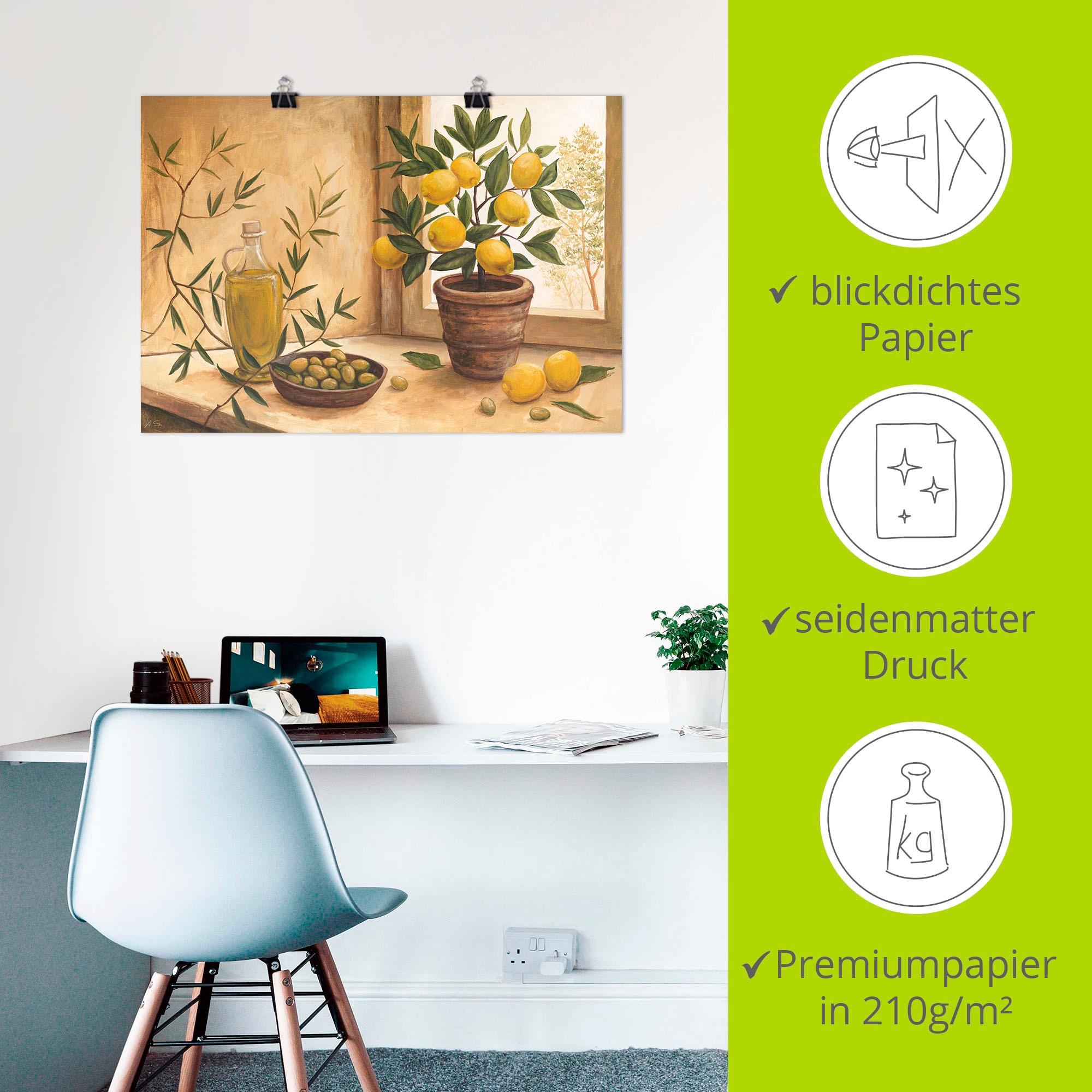 Artland Wandbild »Oliven und Zitronen« Arrangements 1 Stk. tlg. als Alubild, Outdoorbild, Leinwandbild, Poster, Wandaufkleber