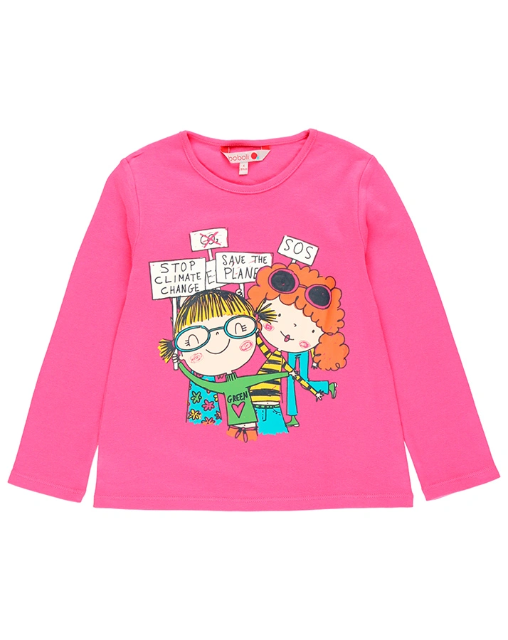 Schlafanzug SAVE THE PLANET 2-teilig lang in pink
