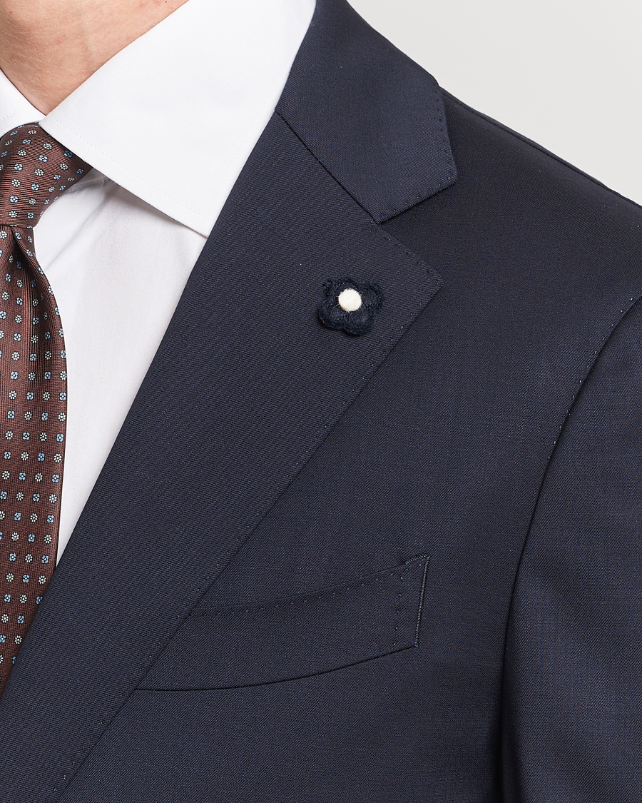 Lardini Two Button Wool Blazer  Navy