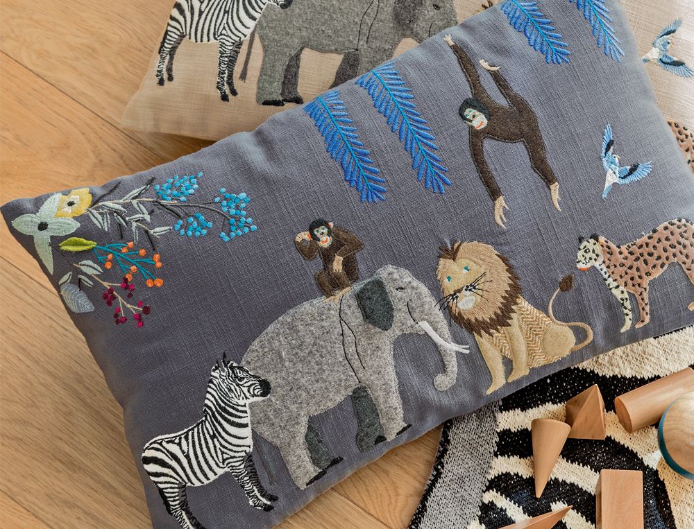 Coussin enfant-Petit safari