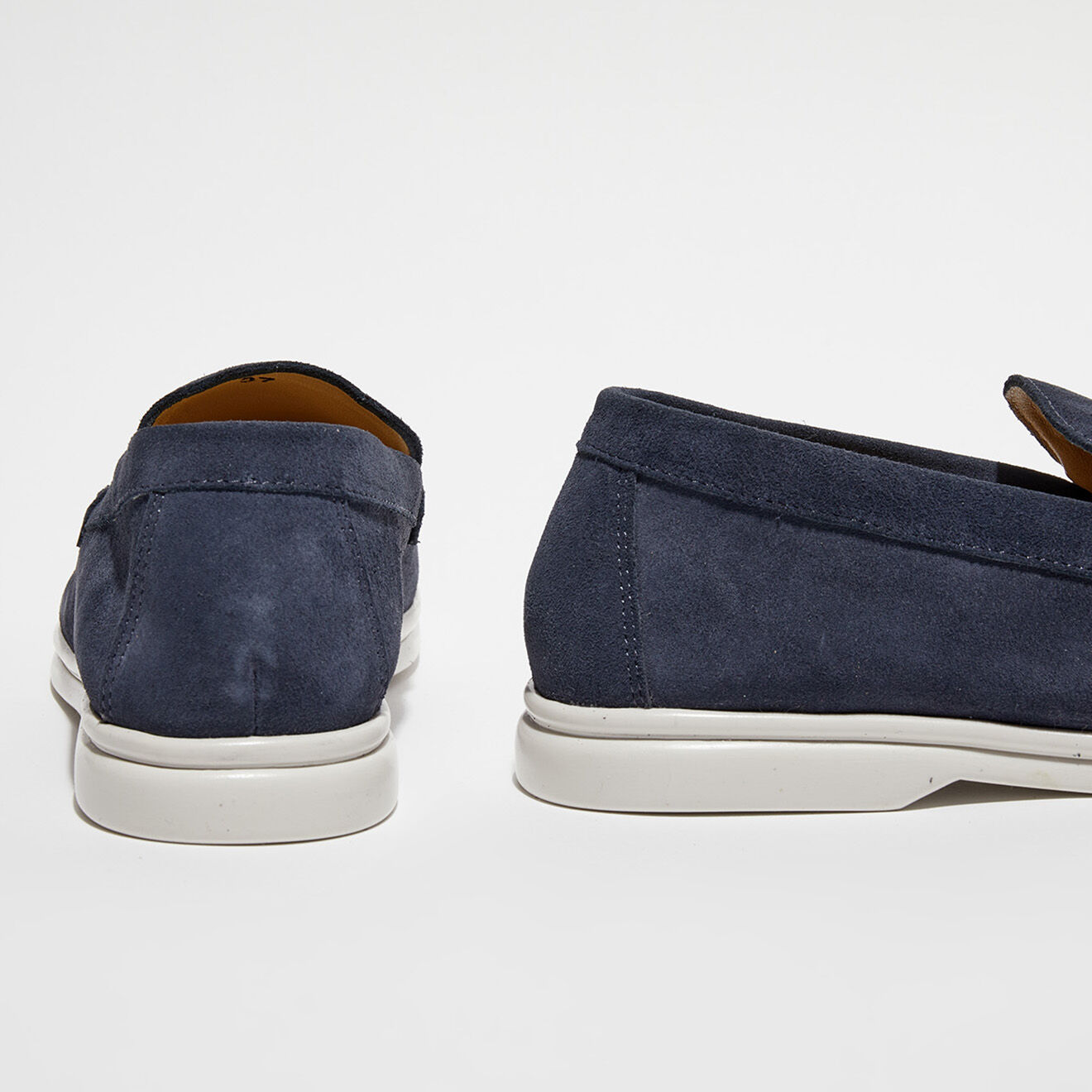Loafers Mocassins en Velours de Cuir Alice marine