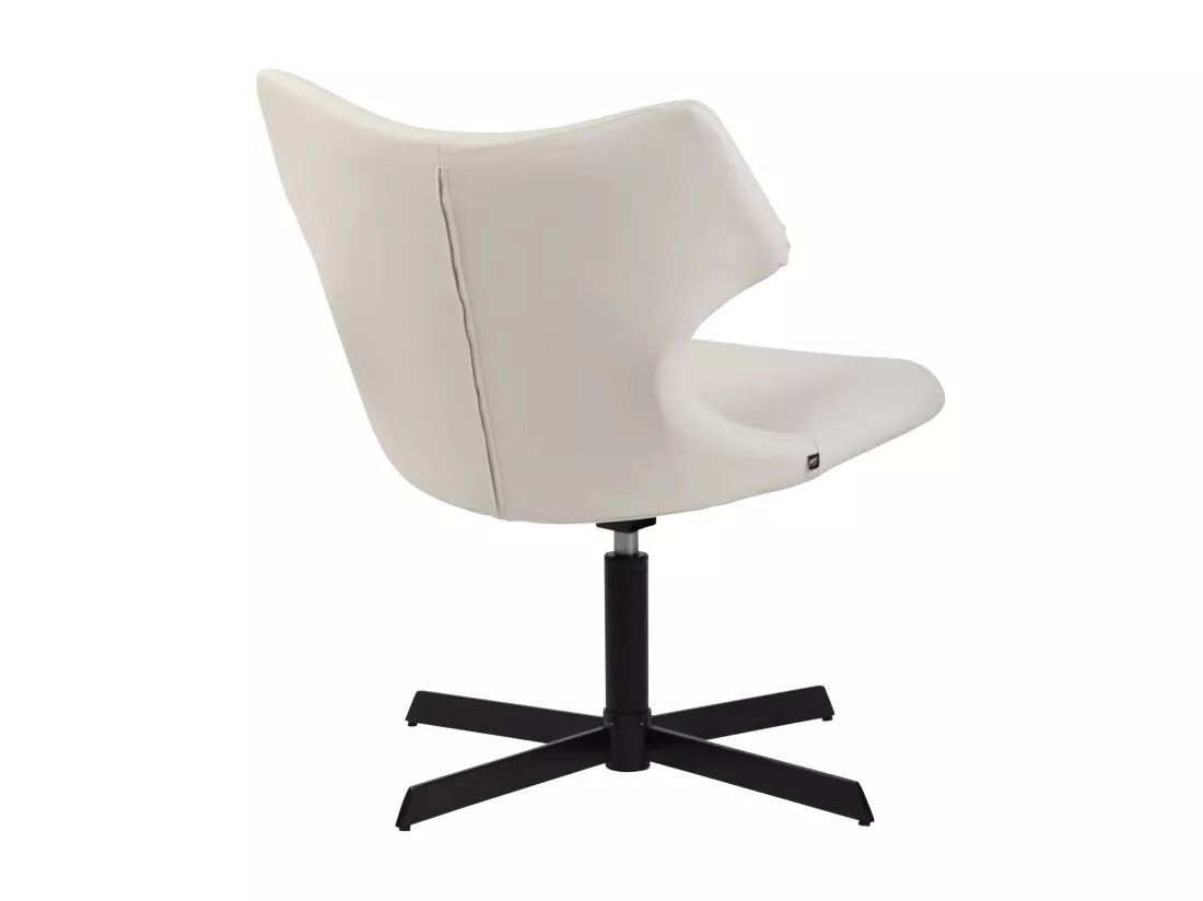 Chaise gondole - Similicuir & Métal noir mat - Blanc - Welland