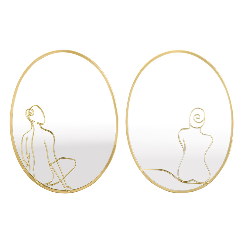 Miroir 'Lady' en métal doré