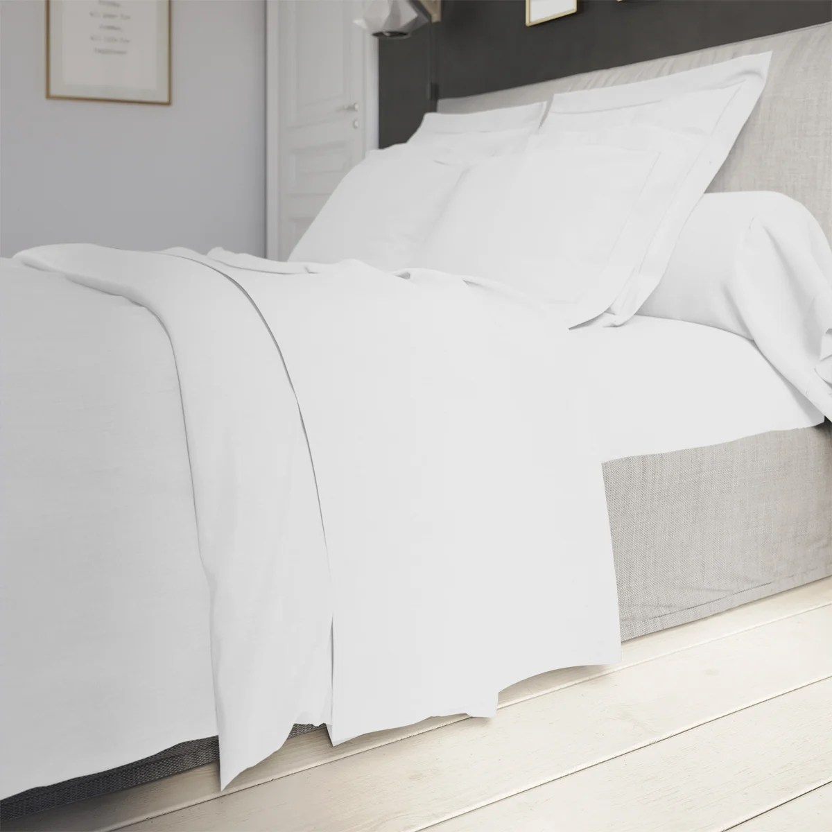 Drap Housse Influence Percale Blanc