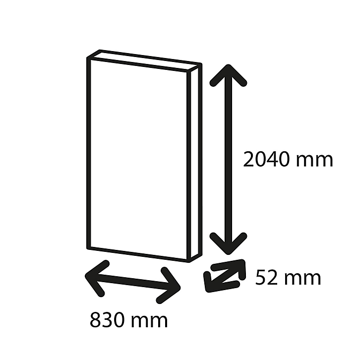 Bloc-porte Triaconta gris clair H.204 x l.83 cm, poussant droit