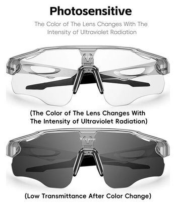 Lunettes de vélo polarisées photochromiques pour cyclisme - blanc