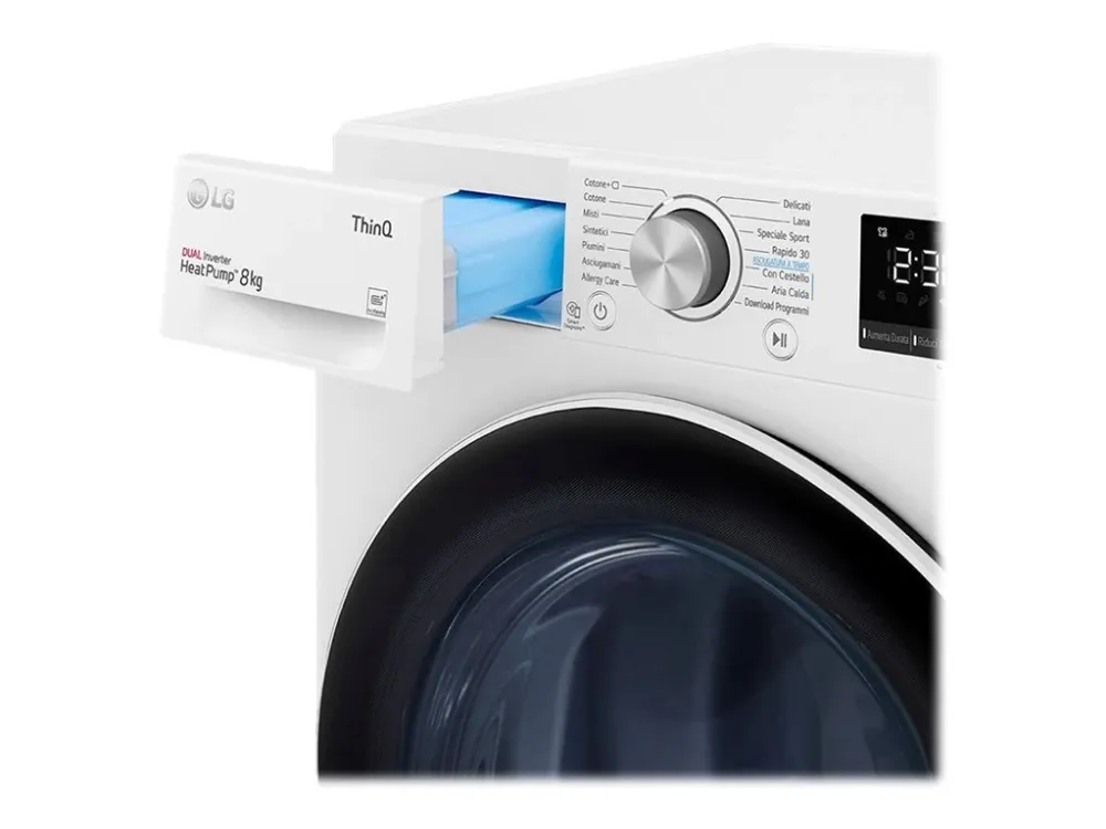 LG RH80V3AV6N - Tørremaskine - Wi-Fi - bredde: 60 cm - dybde: 69 cm - højde: 85 cm - frontbetjening - hvid