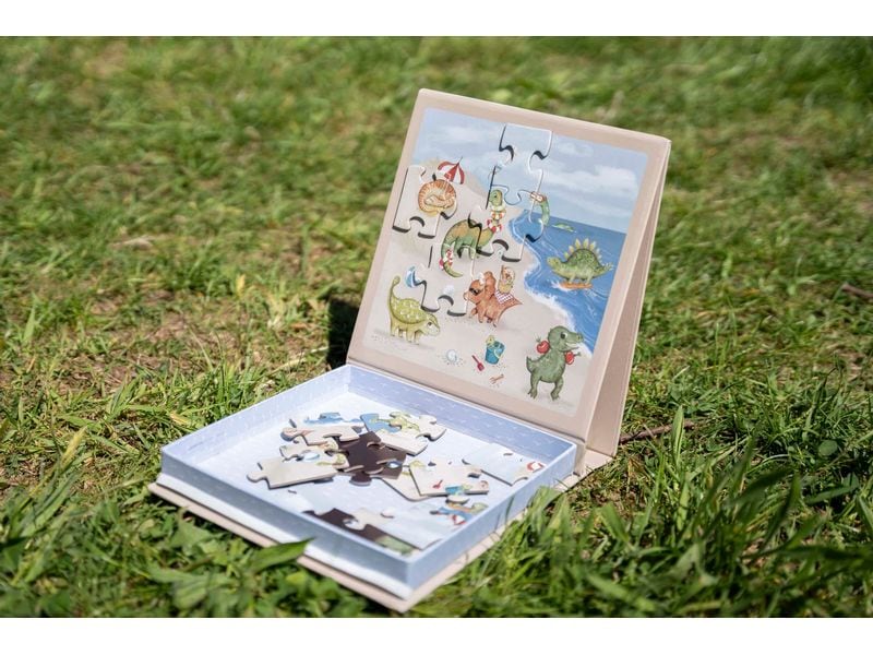 Filibabba Magnetspiel Puzzle Dino Beach Kreatives Spielzeug für kleine Entdecker