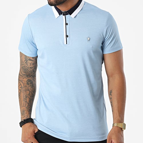 Polo Manches Courtes 570 Bleu Clair Chiné