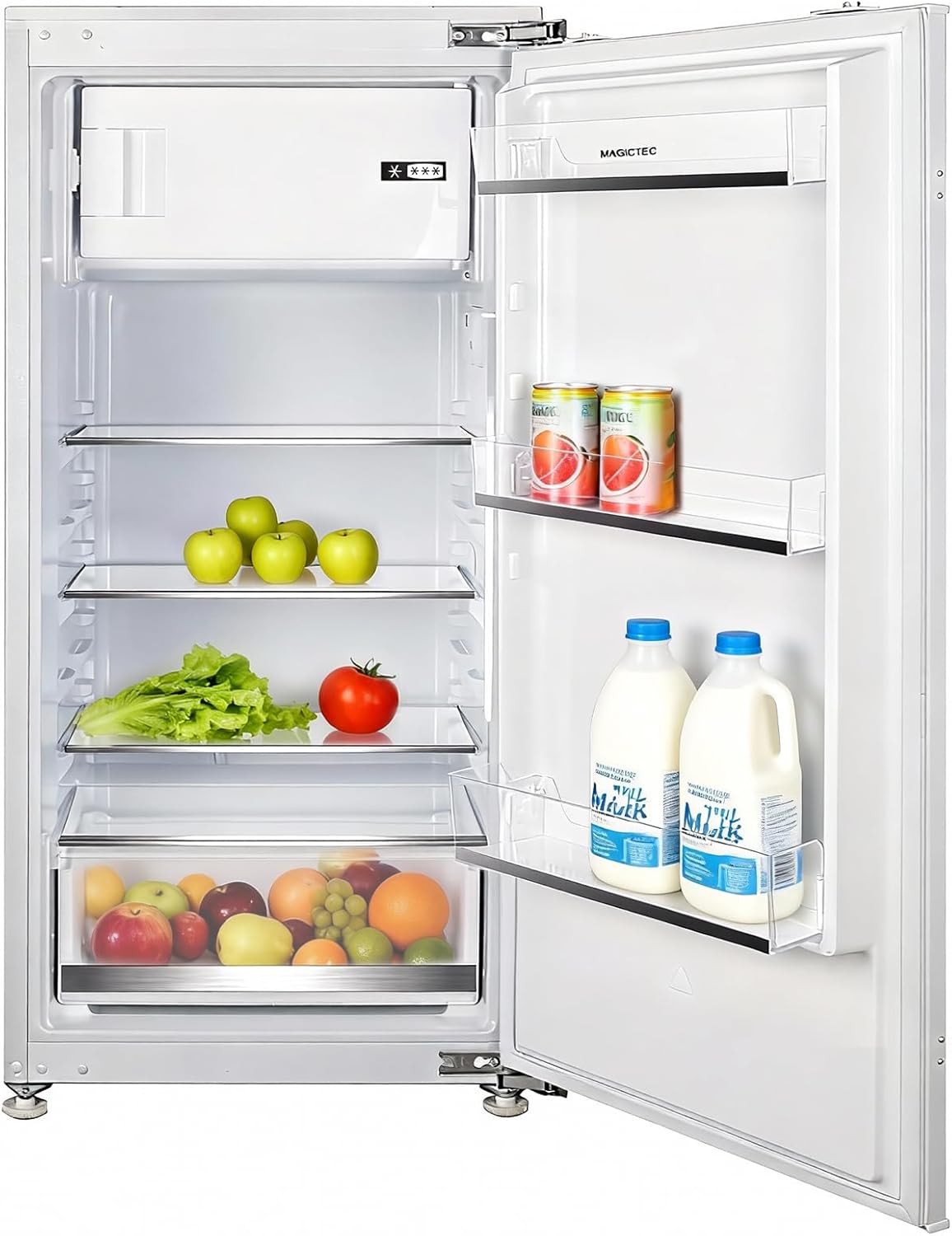 Einbaukühlschrank 122cm mit gefrierfach | 188 L (172L/16L Gefrierfach ) | | 122 cm Nische kühlschrank einbau | Energieeffizient | 4 Versilberung Technologie Hat | less frost | Wechselbaren Türsc