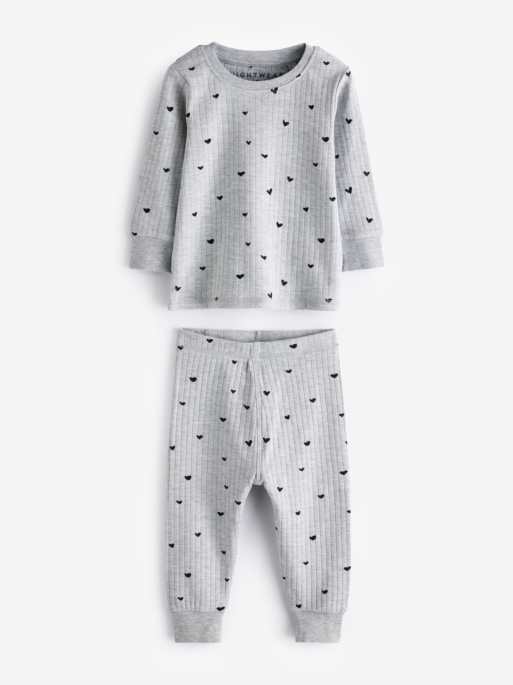 Antracietgrijs/grijs/crème hartmotief - Verpakking van 3 knusse pyjama's (9 mnd-16 jr)