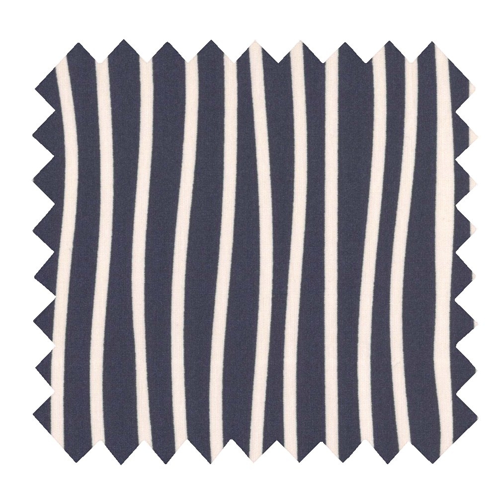Coupon Tissu 1 M Rayé Ivoire Marine