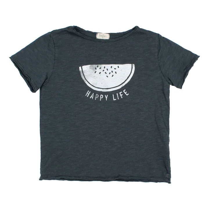 Búho T-shirt Happy Coton Flammé | Bleu nuit