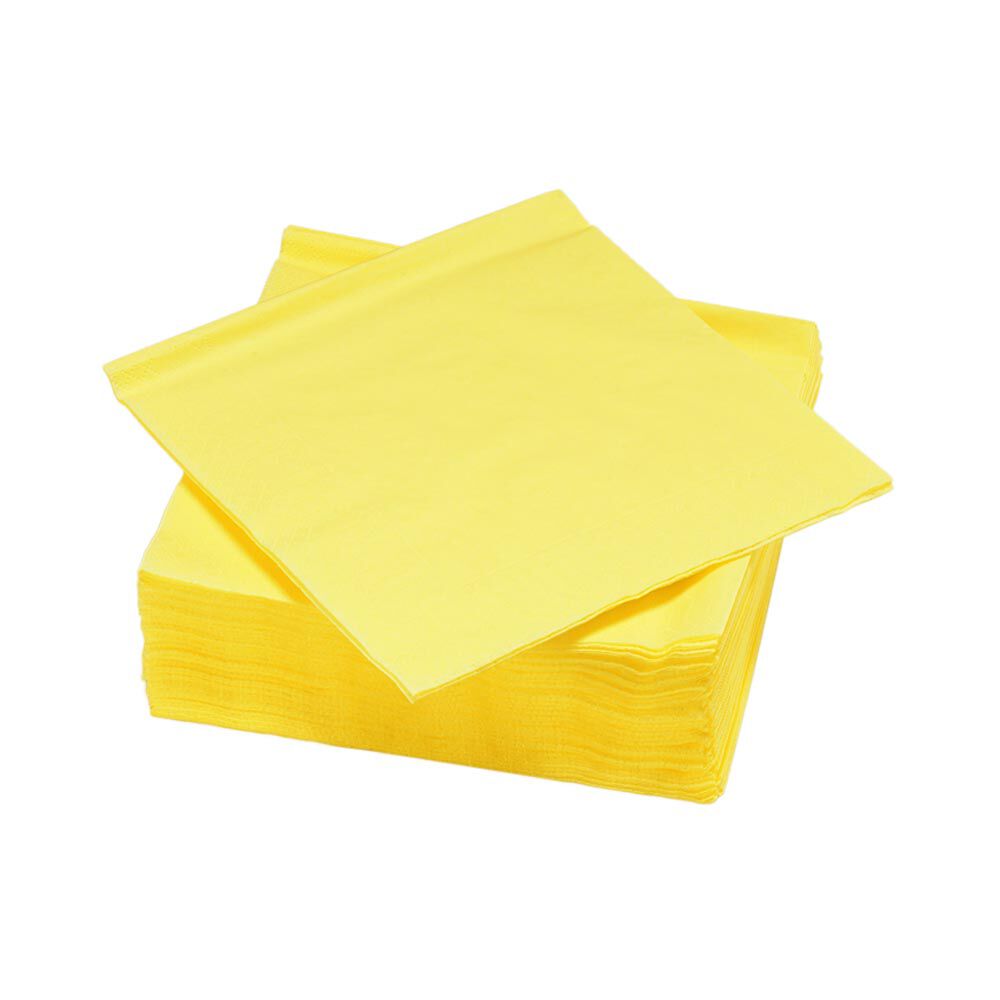Serviette jetable 2 plis jaune canari x50