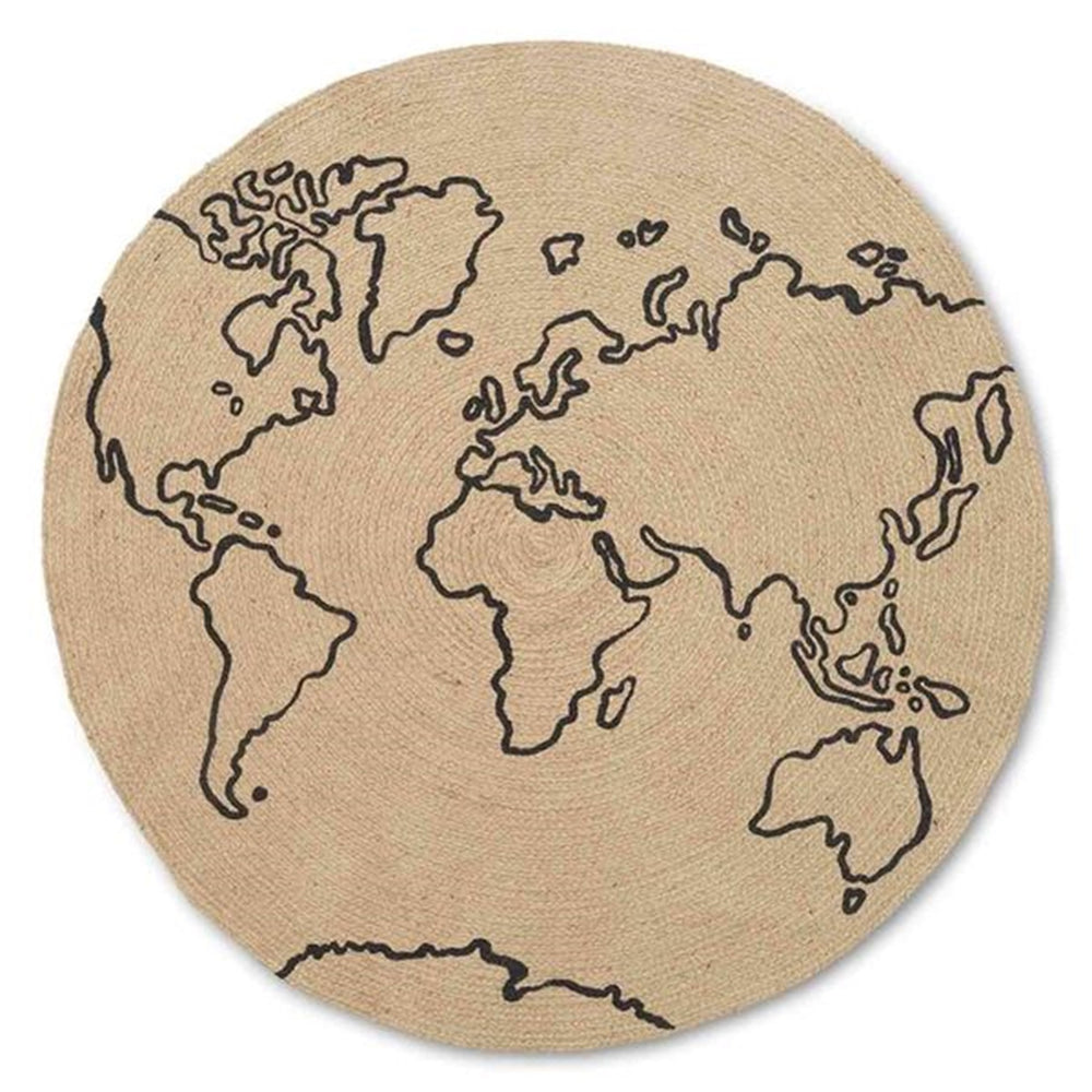 Jute Tæppe World - Ferm Living → Luksusbaby.dk
