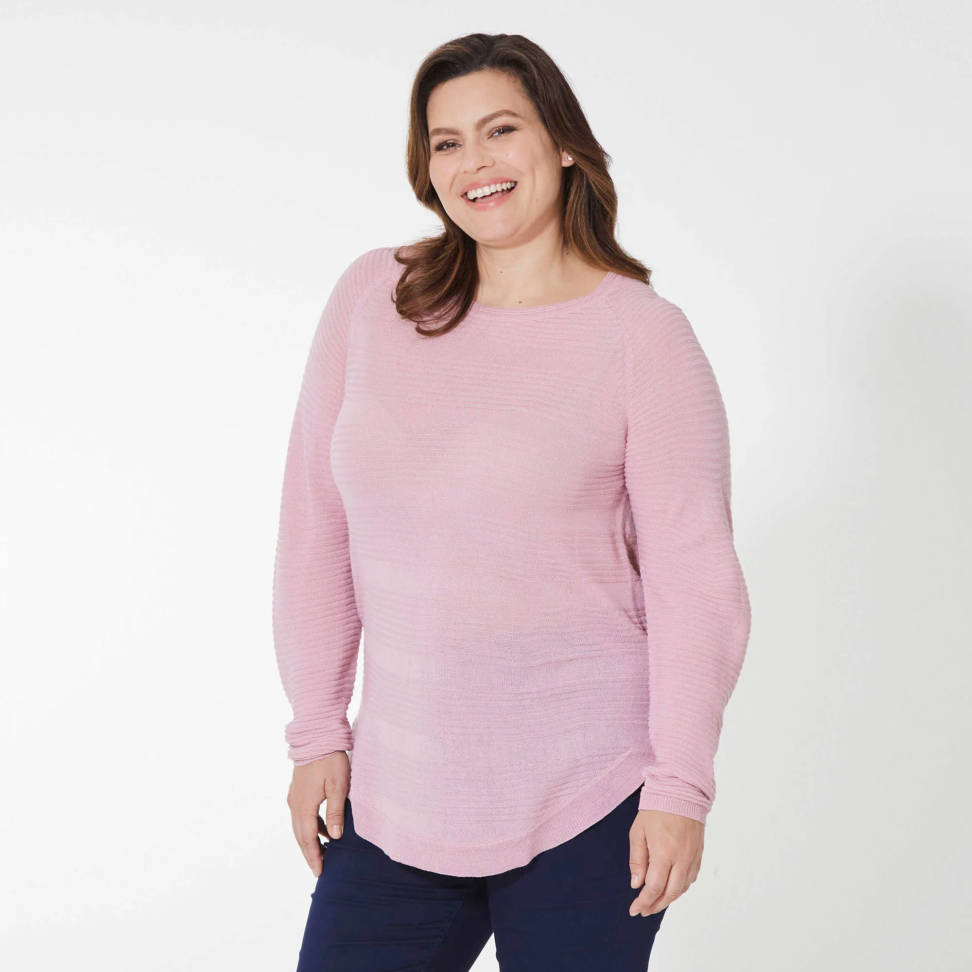 Damen-Pullover mit Streifen-Struktur, große Größen