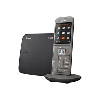 Gigaset CL660A Trio - téléphone sans fil - avec répondeur + 2 combinés supplémentaires - noir