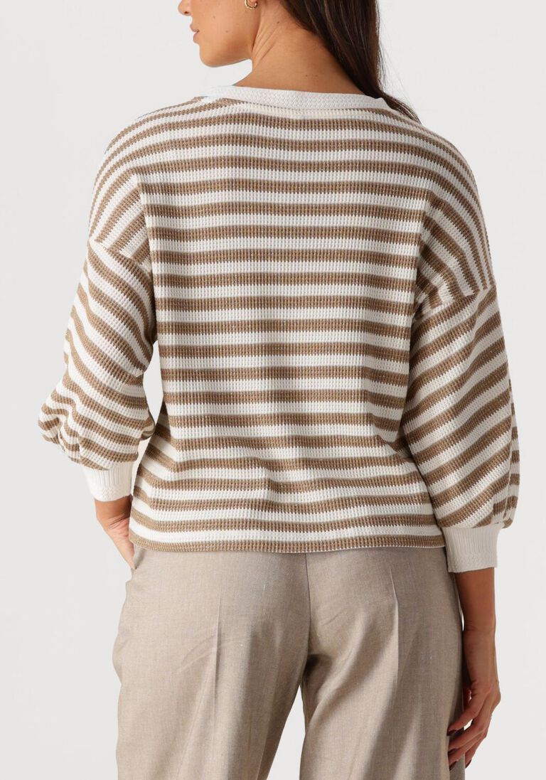beige summum sweater jersey sweater waffle lurex stripe