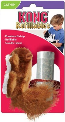 Kattelegetøj Med Katteurt - Inkl. Refill - Egern - Kong - 10 CM
