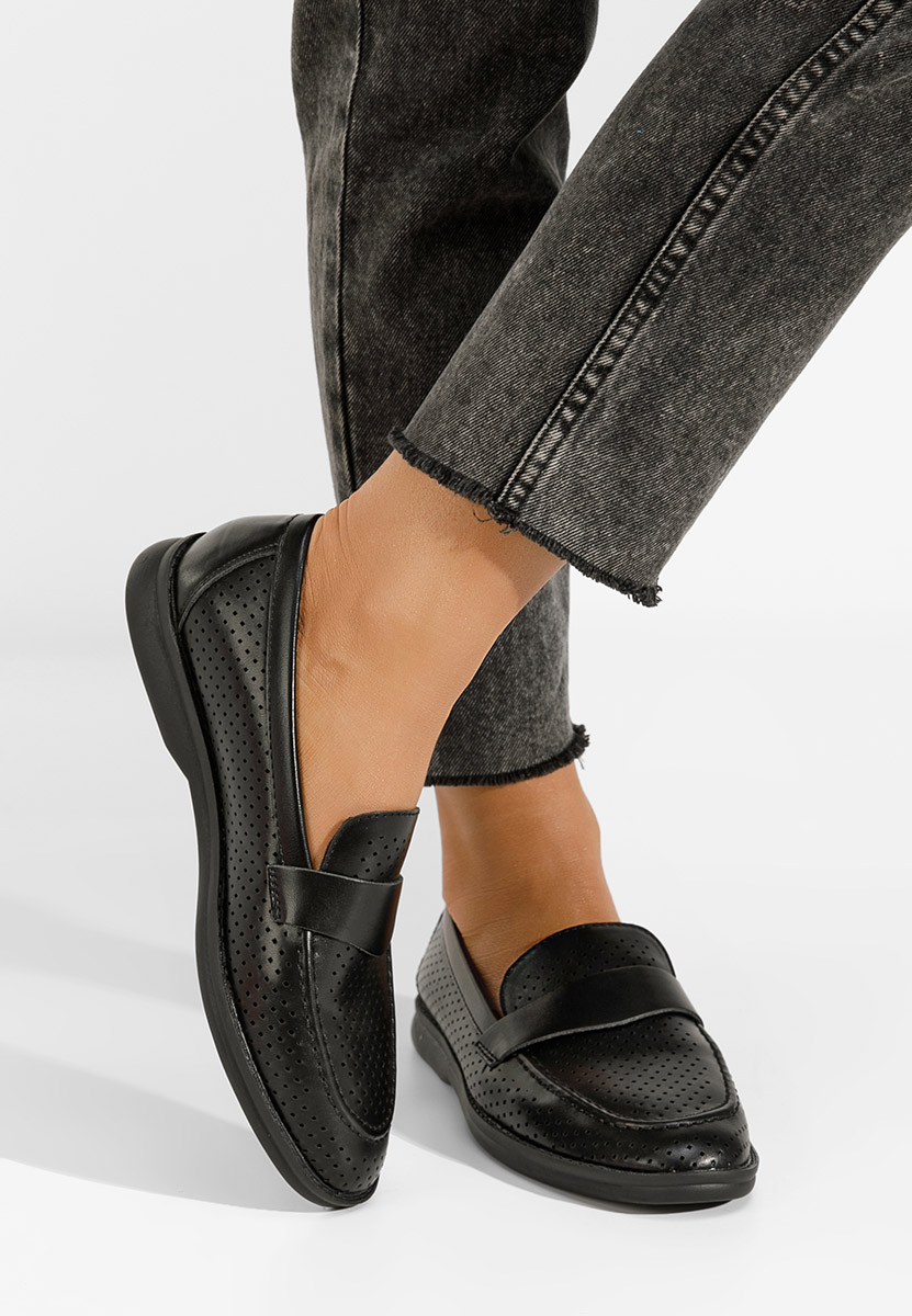 Mocassins femme noirs Morvana