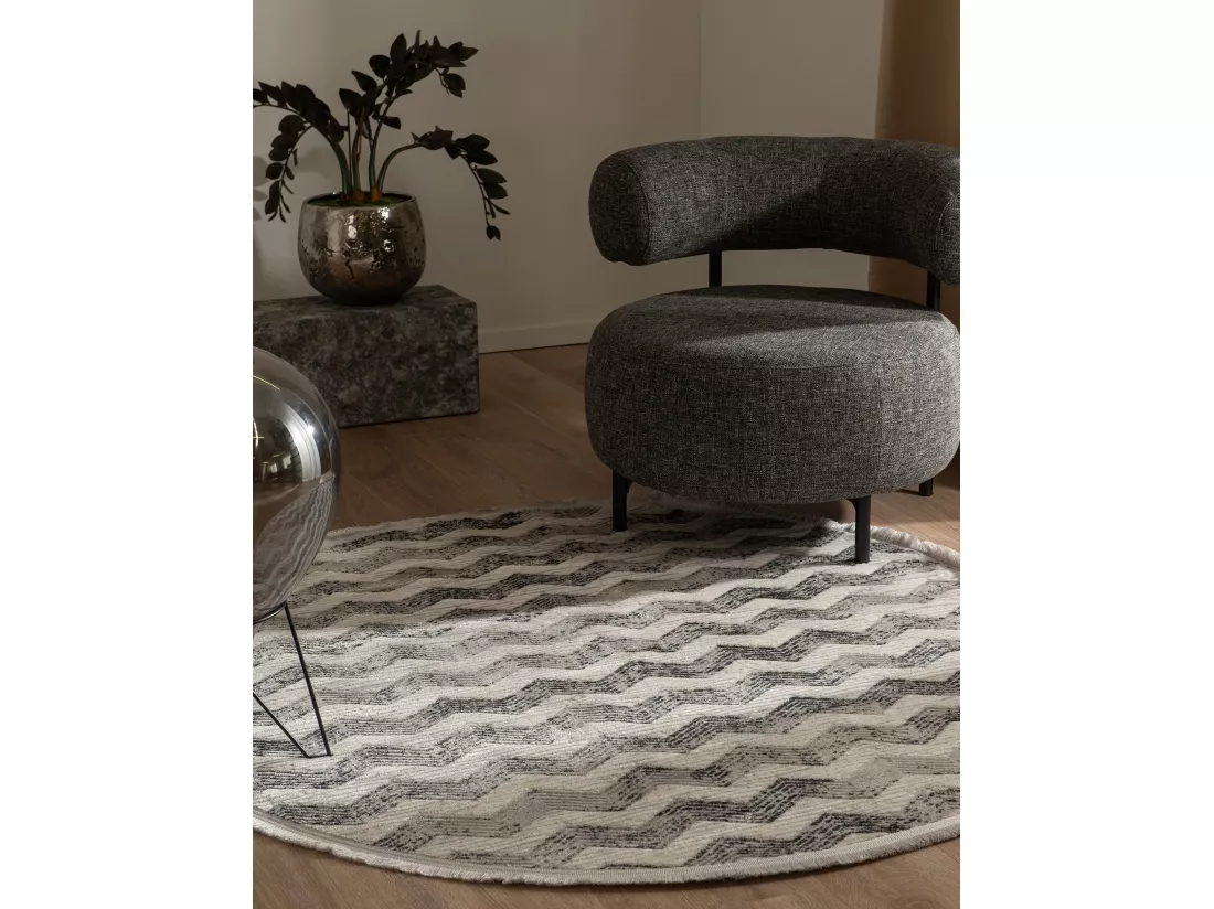 Tapis 160x160 gris Davos Grecian