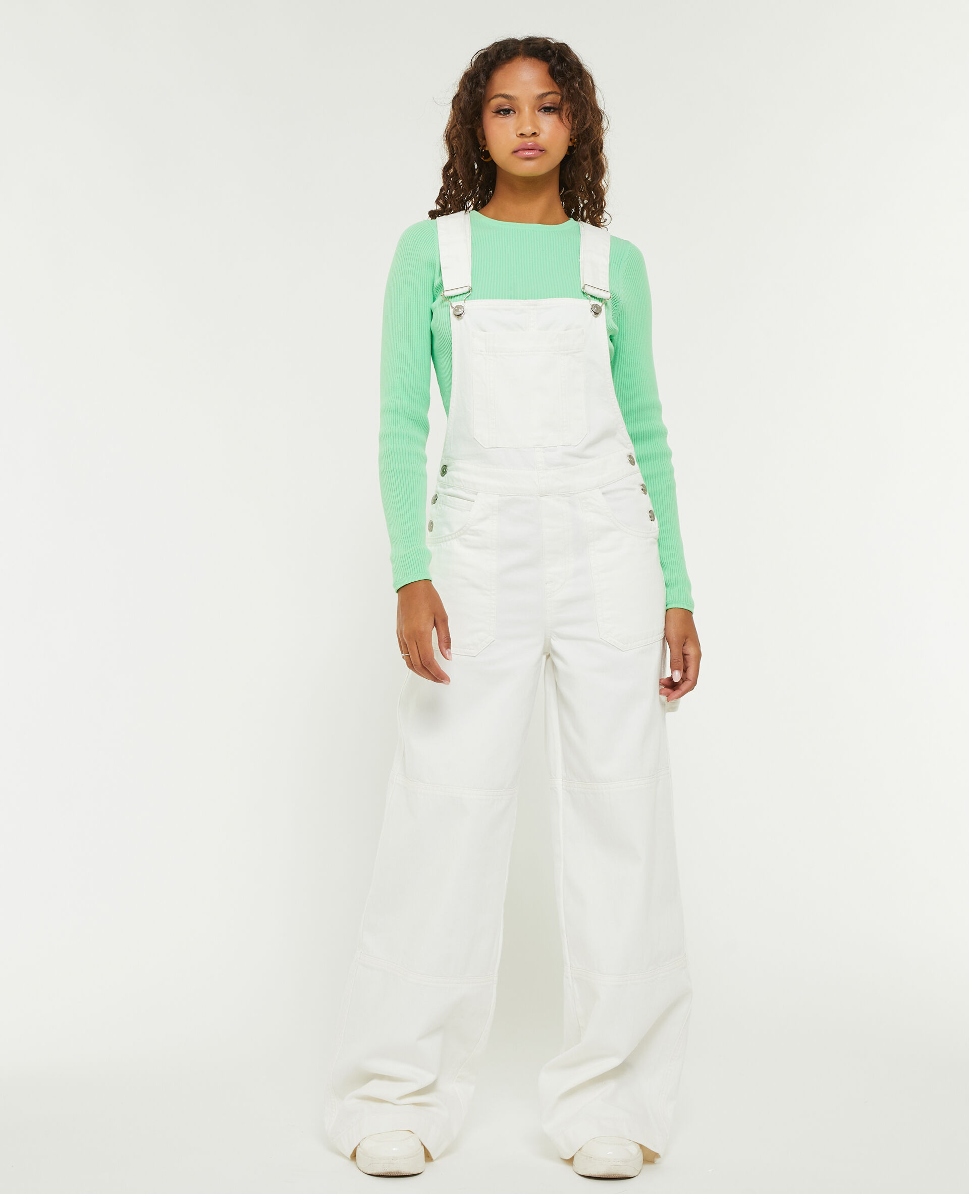 Salopette en jean baggy - Blanc