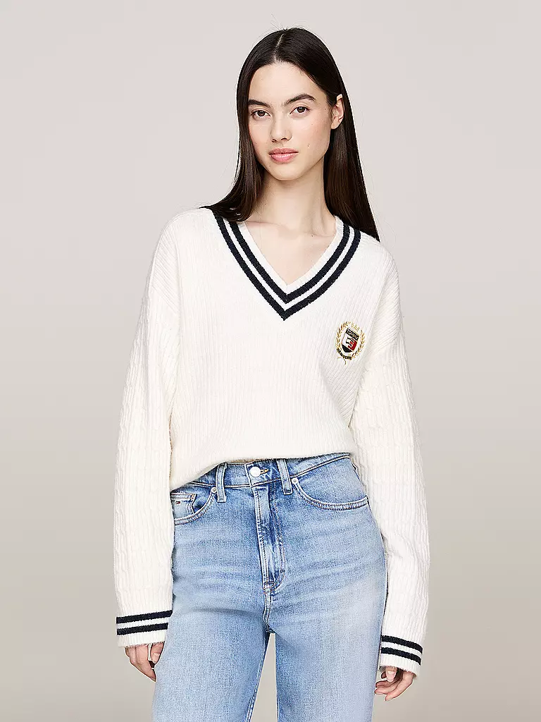 TOMMY JEANS Pullover  weiss