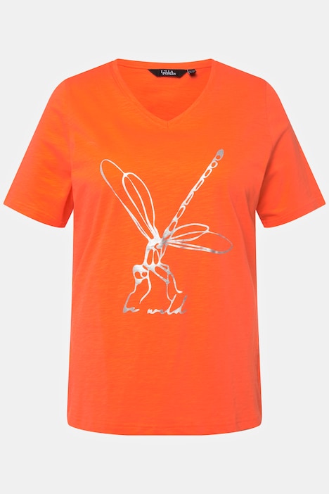 T-Shirt, Tiermotiv, Classic, V-Ausschnitt, Halbarm