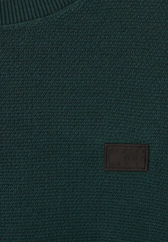 Feiner Strukturpullover - moss green