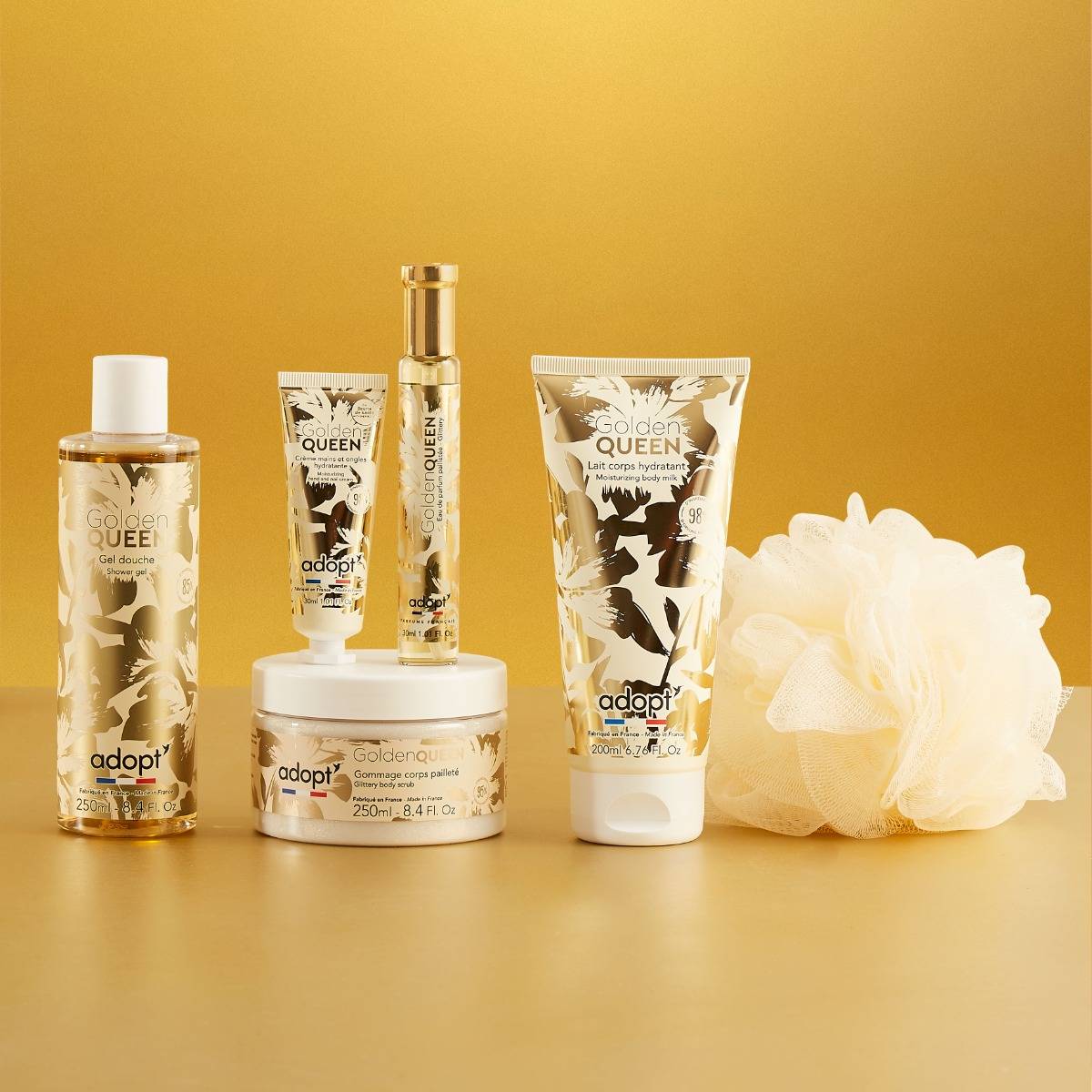 Golden Queen COFFRET MAXI EAU DE PARFUM ROSE DIAMANT 30 ML + GEL DOUCHE 250 ML + LAIT CORPS 200 ML + CRÈME POUR LES MAINS 30 ML + FLEUR DE BAIN