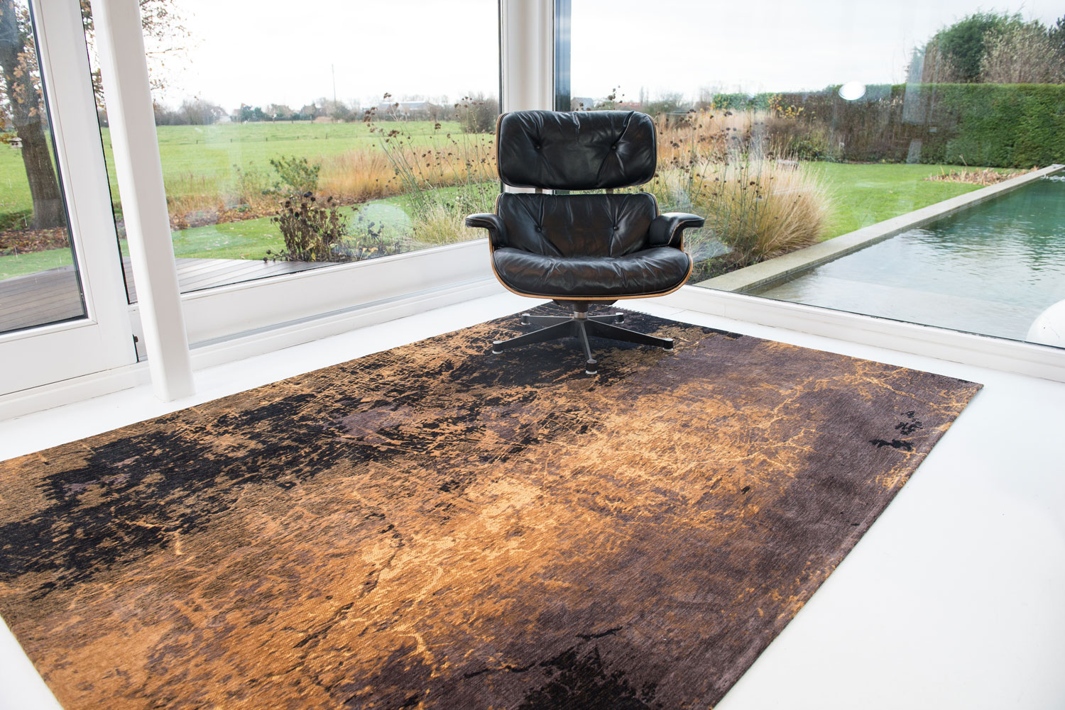 Ecorugs vloerkleed Cracks goud 240x340 cm