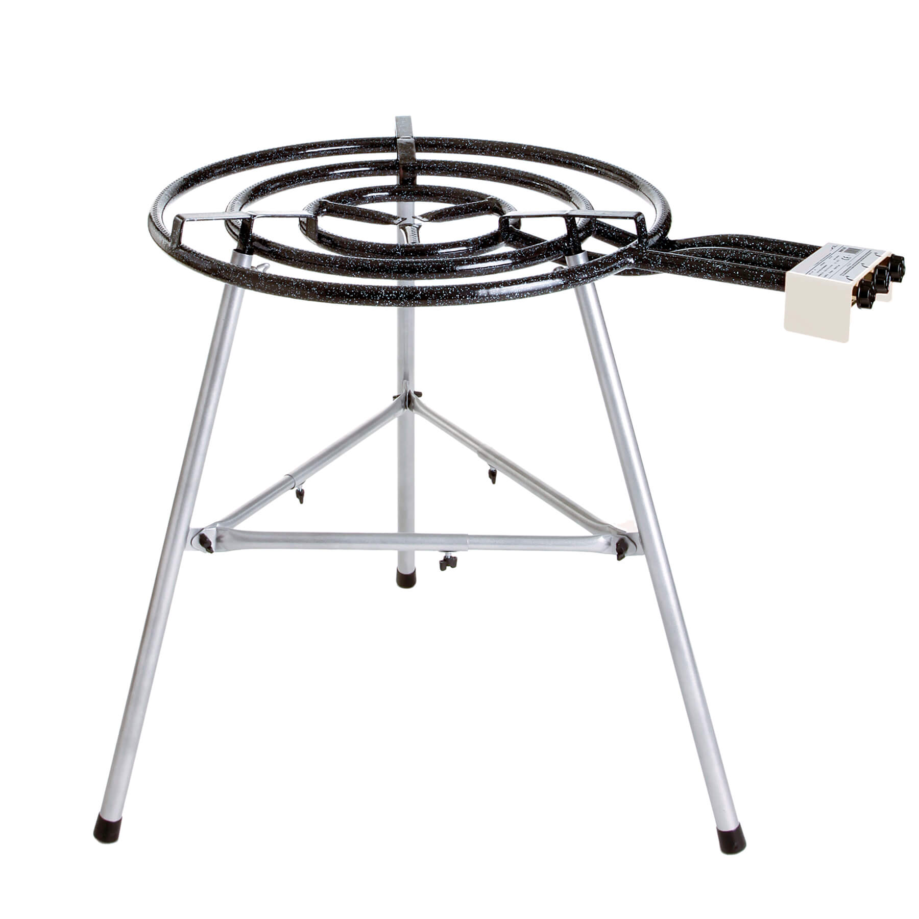 Großes Paella Grill-Set: Stabile Pfanne Ø80 cm, 3-Ring-Brenner Ø 60 cm