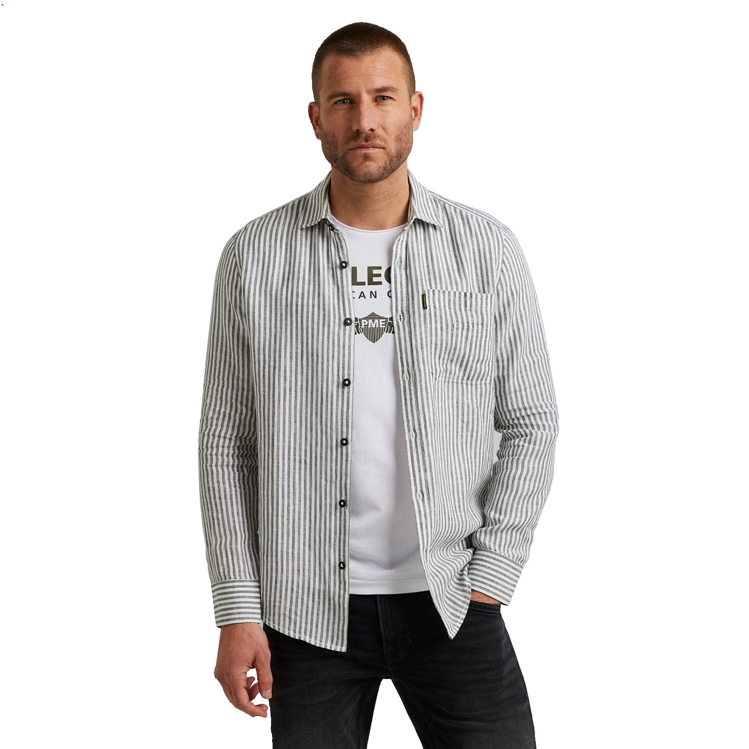 PME Legend  LONG SLEEVE SHIRT 100% LINEN
