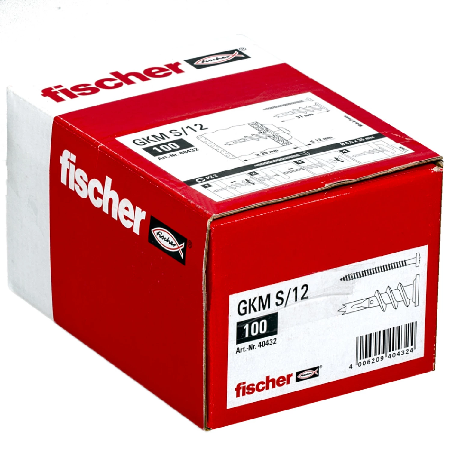 Fischer 40432 GKMS Metalen gipsplaatplug met bolkopschroef - 4,5 x 35mm (100st)