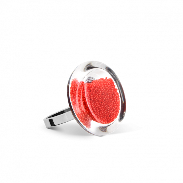 Bague en verre soufflé - Cachou Nano Billes