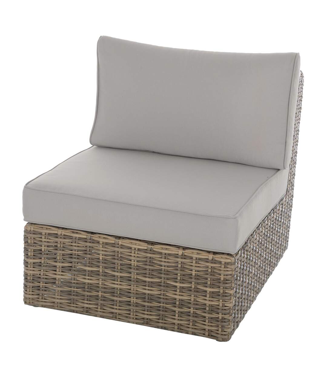 Fauteuil chauffeuse de jardin en résine tressée Moorea - Marron naturae
