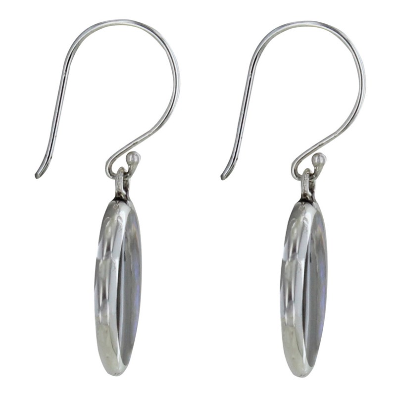 Boucles d'Oreilles Argent Disques Nacre Abalone