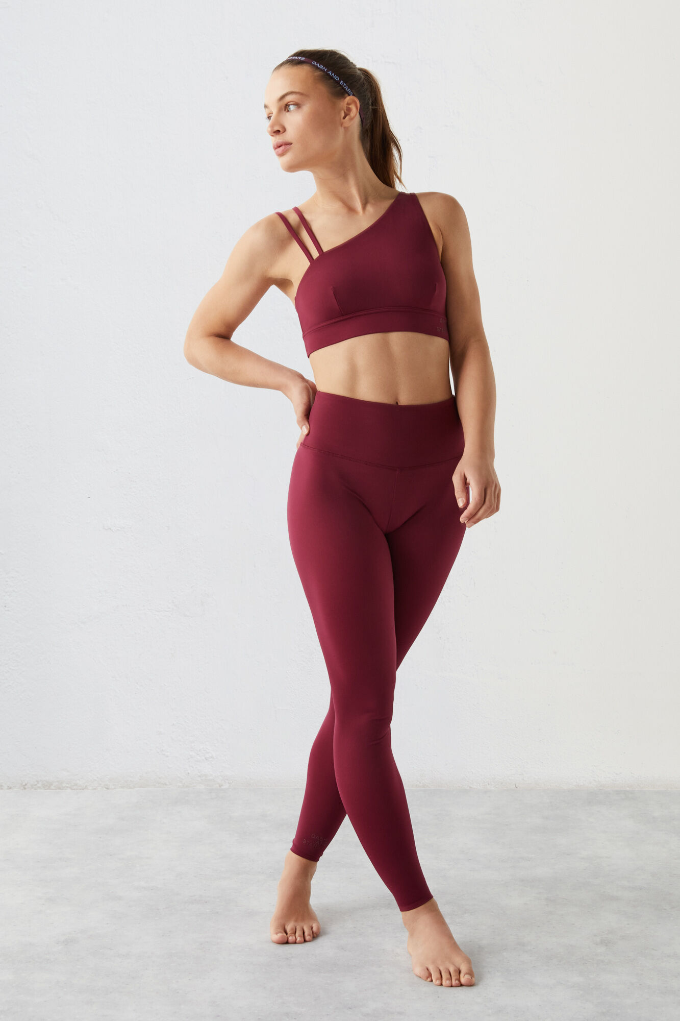 Leggings granada com toque de colágeno - vermelho
