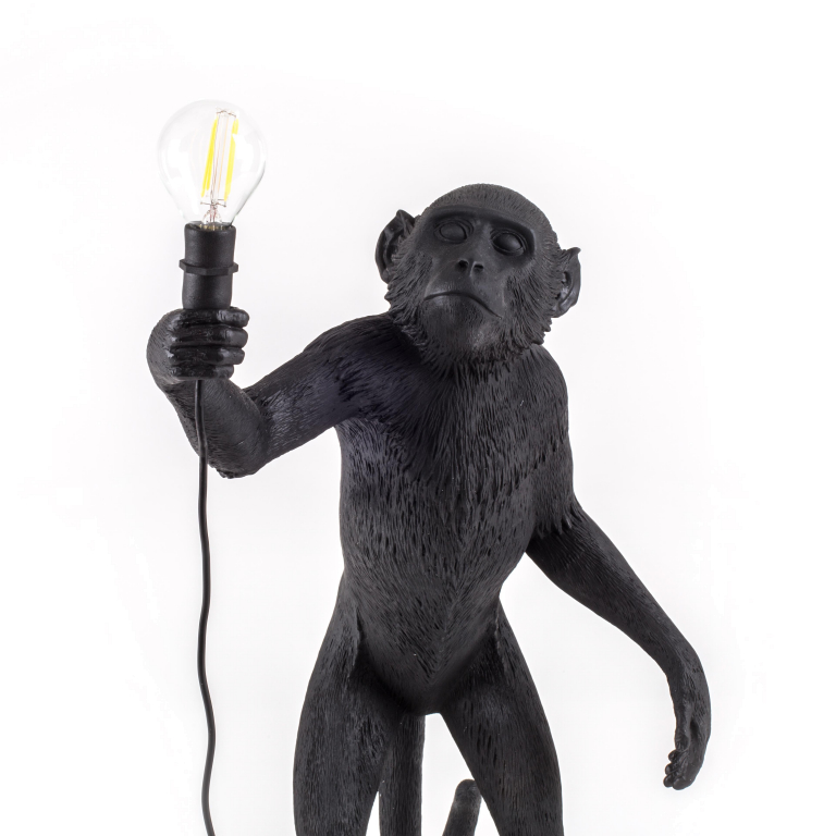Seletti Monkey Standing Outdoor vloerlamp zwart