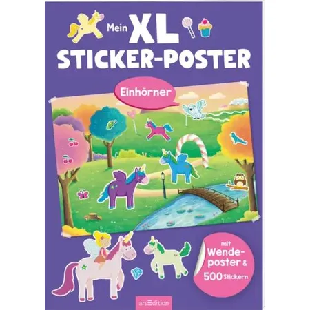 ars Edition Mein XL Sticker-Poster Einhörner
