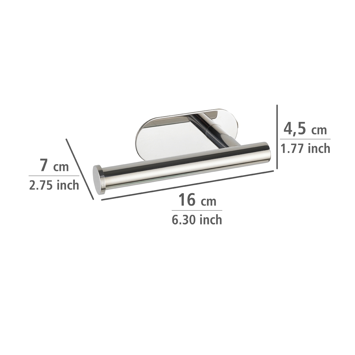 Wenko Orea turbo-loc toiletrolhouder RVS glans