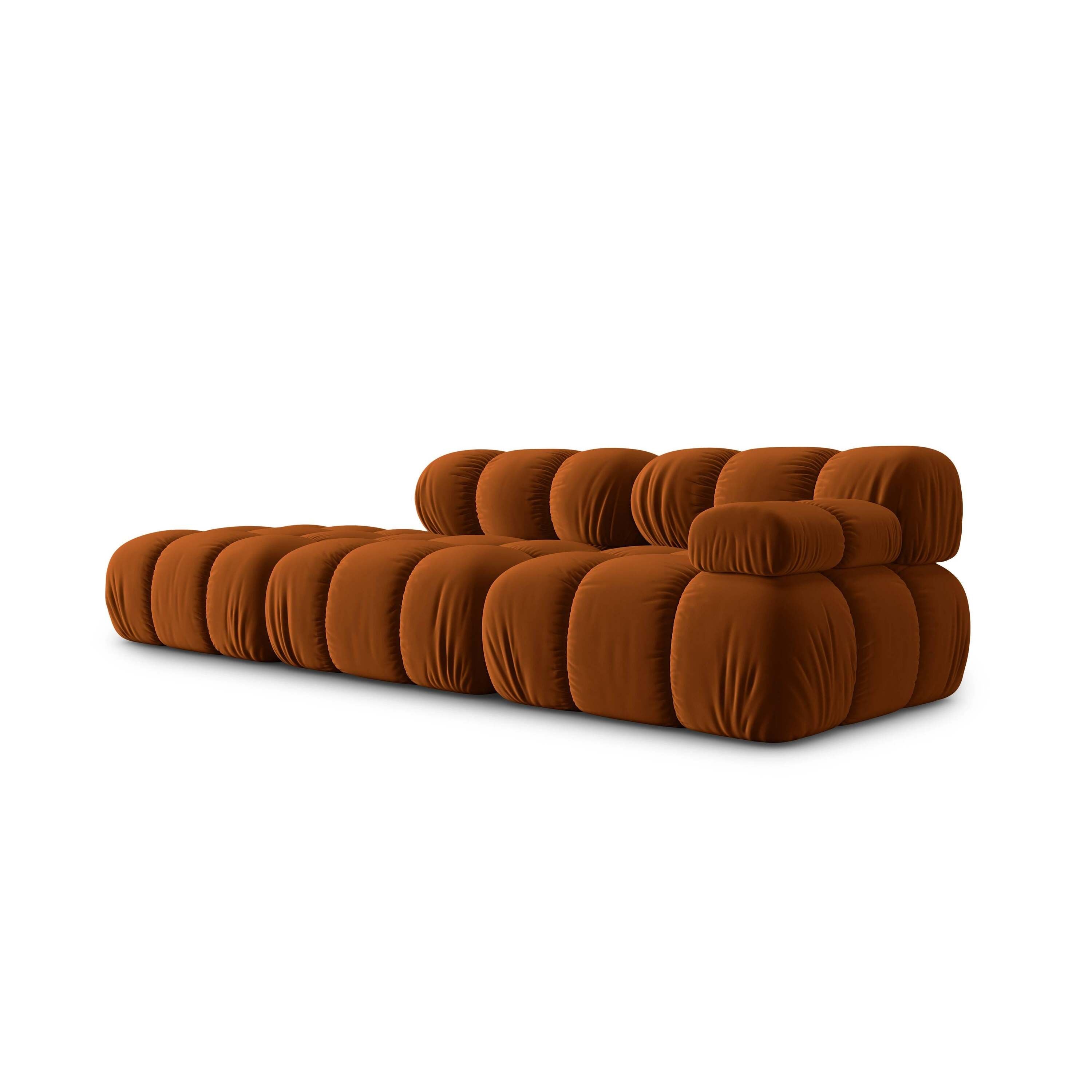 Milo Casa Tropea Modulaire 2-zitsbank Links Open met Hocker - Terracotta