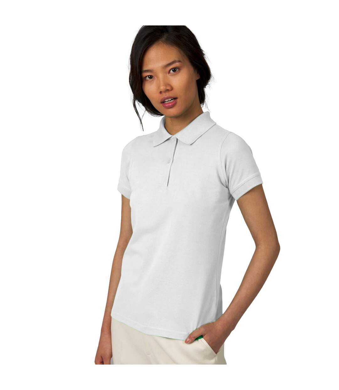B&C - Polo à manches courtes SAFRAN PURE - Femme (Blanc) - UTBC104