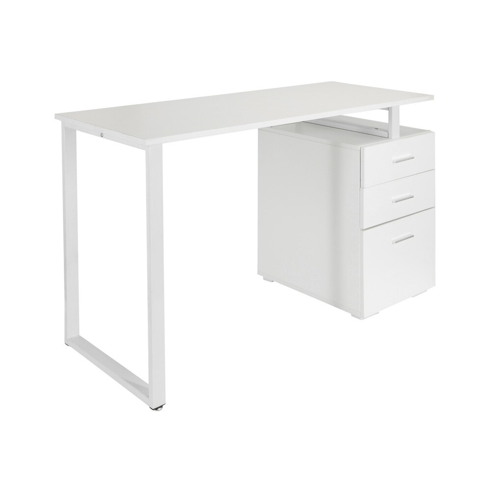 Schreibtisch EASY WORK V Melaminharzbeschichtete Spanplatte, Gestell pulverbeschichteter Stahl hjh OFFICE
