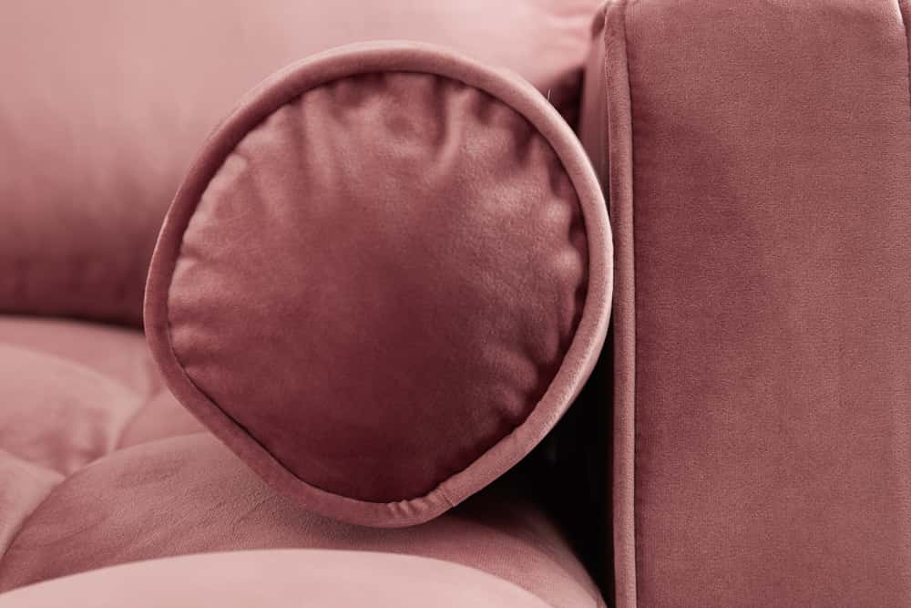 Elegantes Ecksofa COZY VELVET 260cm altrosa Samt Federkern 3-Sitzer