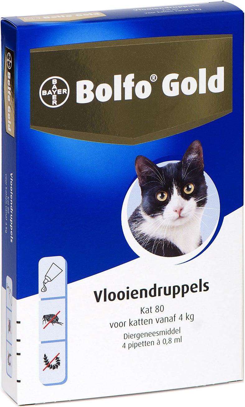 Bolfo vlooiendruppels Gold kat 80 4 pipetten