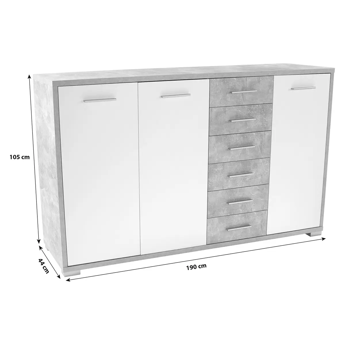 Kommode Q-BIG NEW weiss,Eiche